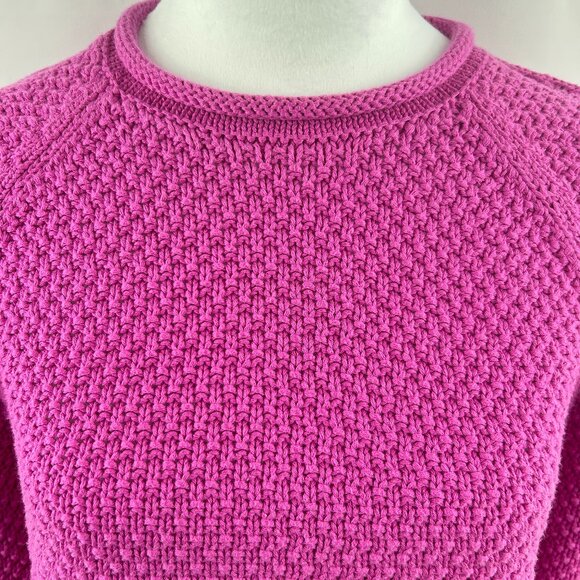 Lauren Ralph Lauren Fuchsia Textured 100% Cotton Sweater Knit – Women’s Small - Picture 4 of 9